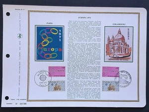 Feuillet DAP 1er jour 17 Soie 1971 Europa Conseil de l'Europe - Imagen 1 de 1