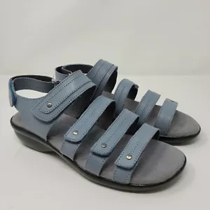 Propet Aurora Womens Leather Strap Sandals Light Blue 7 W Wide US - Picture 1 of 11