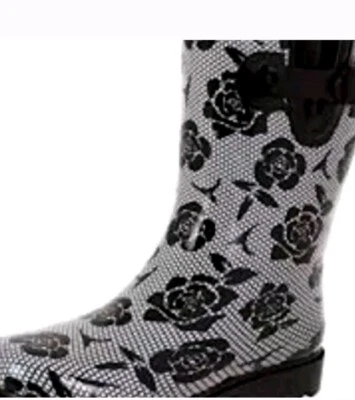 Botas ajustables Capelli negras encaje/rosa estampado aislantes talla. 10 Foto 1 de 4