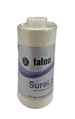 New Talon Sure lock Overlock Machine Thread Natural 3000 Yards - Image 1 of 3