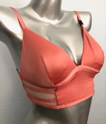 Victoria's Secret Coral Mesh Sexy Strappy Long Line Bralette Medium M - Image 1 of 3