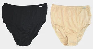 Jockey Elance 2 Pack Full Briefs Underwear - Black/Beige- Size 8/9 - View Pics - Picture 1 of 4