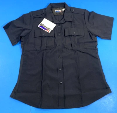 NEW 38 BLAUER WOMENS S/S POLY WOOL SUPERSHIRT ZIP SHIRT 8446W DARK NAVY 38 REG - Image 1 of 3