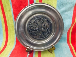 Vintage South Carolina State Seal Bicentennial 11" Embossed Pewter Plate - Picture 1 of 8