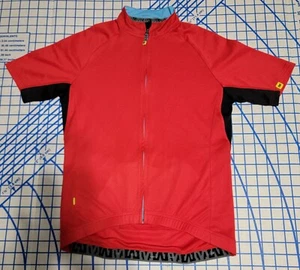 Mavic Women's Red Black Short Sleeve Full Zip Cycling Jersey Size Medium  - Picture 1 of 11