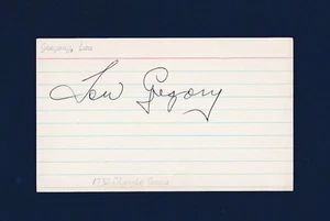 Lou Gregory Corredor Olímpico de Larga Distancia Vintage Tarjeta de Índice Firmada 1902-1989 - Imagen 1 de 1