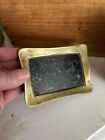 Grand Tour Hard Stone Base Pin Dish Metal Surrounded Possibly Bronze Or Brass