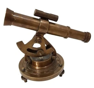 Antique Brass Nautical  Telescope Compas Surveying Theodolite Marine Table Decor - Picture 1 of 5