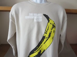 Velvet Underground Sweatshirt Men's Beige Lou Reed Banana Album Size Medium - Picture 1 of 6