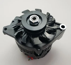 GM BLACK 220 AMP CS130 1 WIRE & OEM V Belt ALTERNATOR Chevy 327 350 454 ES1022BK - Picture 1 of 9