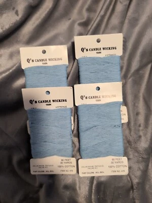 Q's Candle Wick Yarn 100% Cotton-240 Yards-4 Strands-3 Ply- Blue Color- NOS - Image 1 of 3