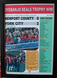 Newport County 0 York City 2 - 2012 FA Trophy Finale - gerahmter Druck - Bild 1 von 2
