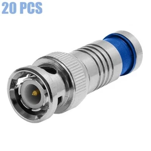 20x BNC Male Compression Connector RG59 Coax Coaxial Cable CCTV Security Camera - Picture 1 of 2