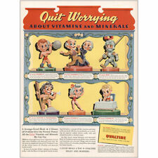 1943 Ovaltine: Quit Worrying Vintage Print Ad