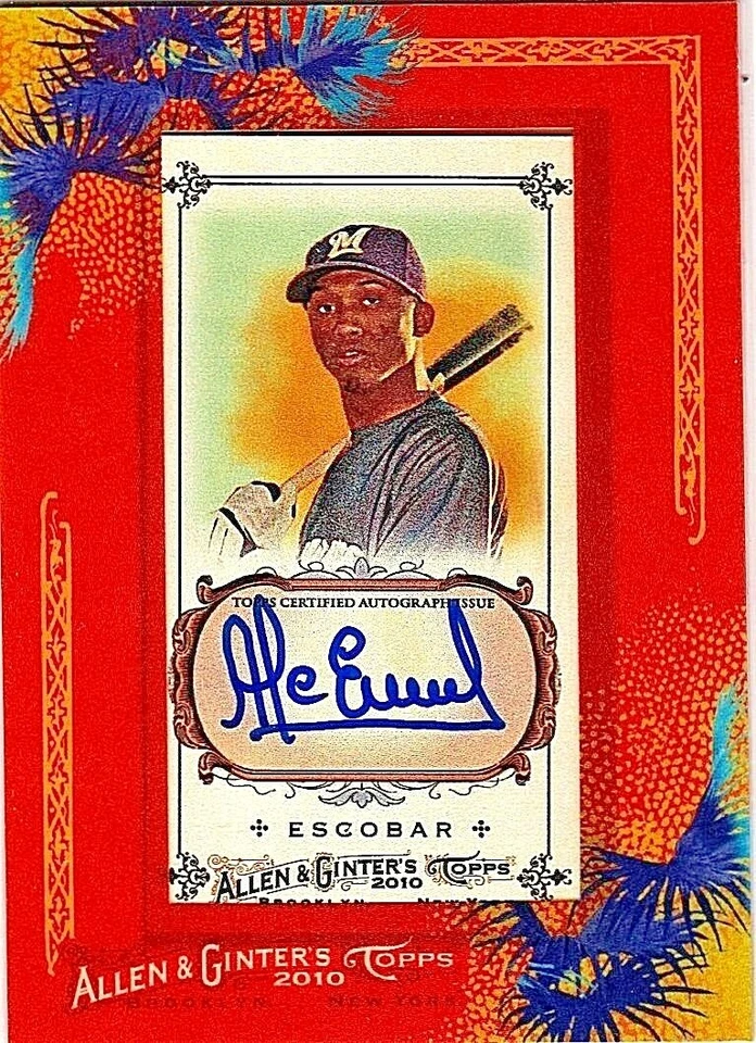 ALCIDES ESCOBAR 2010 TOPPS ALLEN GINTERS Autographed Signed AUTO BREWERS #AGA-AE - Image 1 of 1