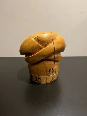 PUZZLE SOMBRERERÍA DE 5 PIEZAS ÚNICO SOMBRERO DE MADERA BLOQUE FORMA MOLDE (ANTIGUO) Foto 1 de 4