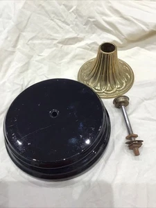 VERITAS LAMPWORKS CERAMIC OIL LAMP BASE / PLINTH GLOSS BLACK FINISH - Picture 1 of 9