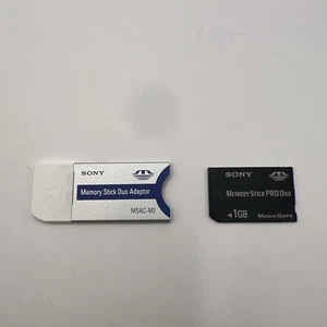 OEM Sony Memory Stick Duo Adapter MSAC-M2 W/ Sony 1GB Memory Stick PSP Or Camera - Picture 1 of 4