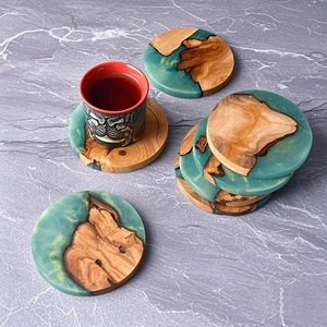 Wooden Coasters | Resin Epoxy Coasters | Round Coasters | Square Coasters - Picture 1 of 9