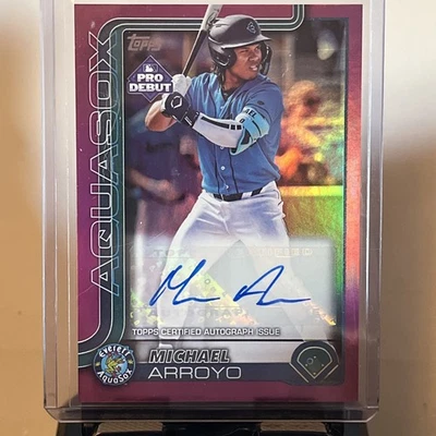 2025 Topps Pro Debut Pink Foil Michael Arroyo Auto /199 #PD-78 MARINERS - Image 1 of 3