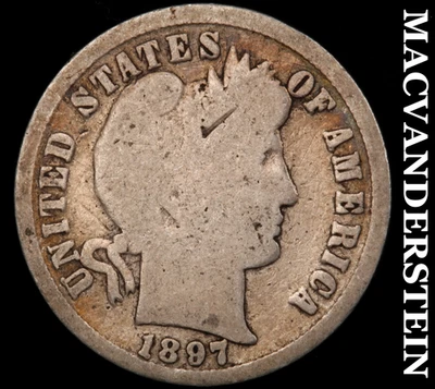 1897 Barber Dime - Scarce  Better Date  No Reserve  #F6749 - Image 1 of 2