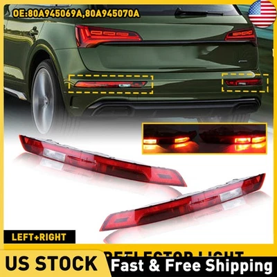 Rear Left Right Bumper Lower Tail Light Brake Stop Lamp For Audi Q5 2018-2021 US — 第 1/4 张图片