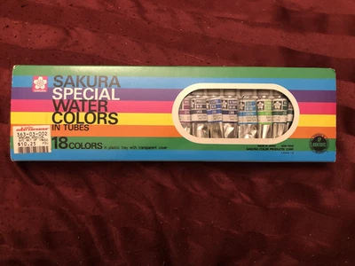 Япония Sakura специальные акварели в трубках 18 цветов набор с пластиковый чехол (читать) - Изображение 1 из 4