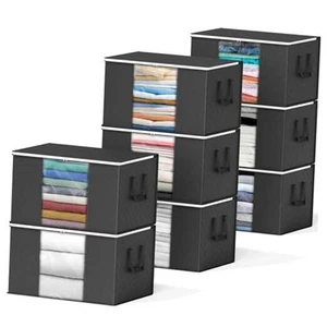 8 Pack 90L Clothing Storage Bags, Heavy Duty Closet Storage Bins, Extra Large - Picture 1 of 7