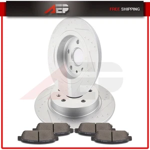 Rotores de freno traseros ranurados discos y pastillas de cerámica para Buick Encore 2013-2016 - Imagen 1 de 9