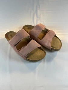 Bio Gold Sandalen Größe 9,5 Damen rosa Wildleder Fußbett Slipper hergestellt in Italien - Bild 1 von 6