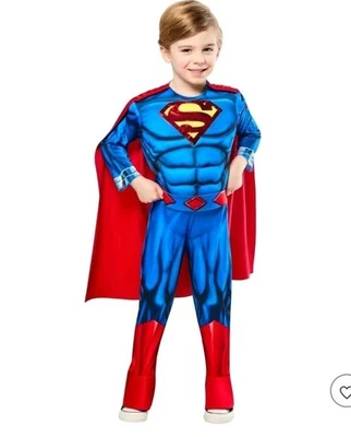 DC Comics Boys' Superman Costume Jumpsuit Blue 3t - Image 1 of 4