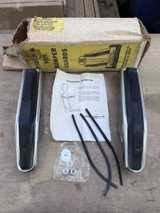 1980 - 1985 FORD F100 F350 Bronco PAIR Front Bumper Guards Pickup New Nos Gem - Foto 1 di 14