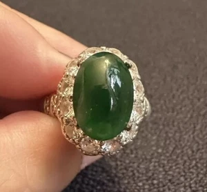 2.95cts, Natural BURMA Jadeite Jade Deep Green Color Loose Gemstone Untreated - Picture 1 of 12