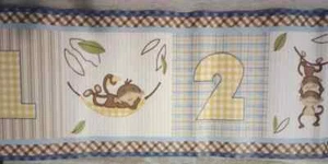 cocalo monkey business wall border roll  partial peel & stick 5ft 10in new - Picture 1 of 2