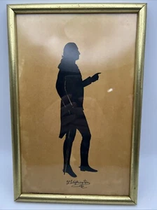 Framed Vintage Silhouette of President George Washington Houdon Laugon - Picture 1 of 16