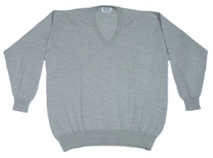 Paolo Negrato grey jumper mens size 54 wool fine knit - Picture 1 of 5