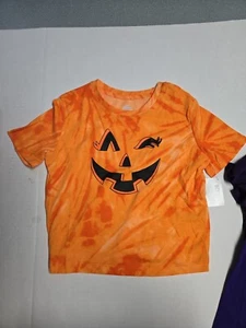 Girls Jack O Lantern Pumpkin Short Sleeve Halloween T-Shirt Tee Shirt S (6/6x) - Picture 1 of 3