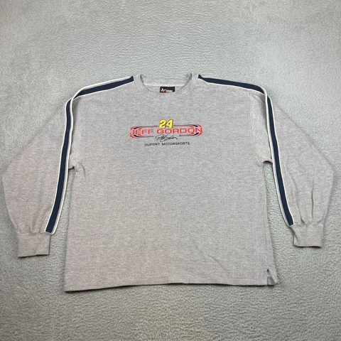 Jeff Gordon Sweater Mens Medium Gray 24 Knit Pullover Sweatshirt Adult Chase Cover