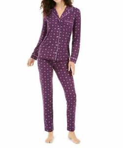 Alfani gray polka dot Cotton Flannel Pants PJ Pajama Set 3XL 