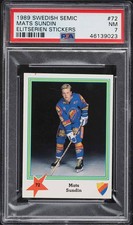 1989 Swedish Semic Elitserien Stickers #72 Mats Sundin ROOKIE RC PSA 7 pop 7