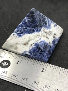 Sodalite 3.5oz Pyramid w/ Calcite Healing Energy Generator Reiki Intuition N11 - Picture 1 of 10