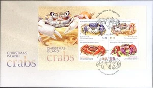 Mini sábana Christmas Island Crabs 2020 primer día cubierta, muy buen estado - Imagen 1 de 1