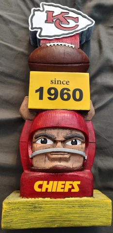 Kansas City Chiefs Tiki Totem Pole Garden Statue By Evergreen Cover