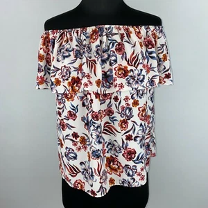 Cooper & Ella Schulterfreie Bluse Damen M Mehrfarbig Blumenmuster Boho OT2b - Bild 1 von 10