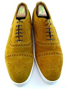 NEW Allen Edmonds "STRAND" Casual Suede Oxford Sneakers 9.5 D Tumeric Yellow(709
