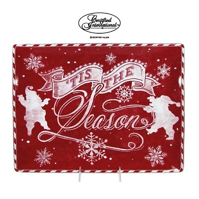 PIZARRA NAVIDAD 16" Certificada Internacional Plato Rojo Tis The Season Geoff Allen Foto 1 de 4