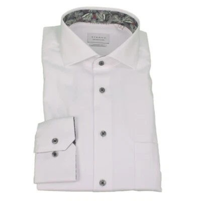 Eterna Uomo Camicia da Ufficio Cover Maglia Manica Comfort Fit Bianco 8824 E14V - Immagine 1 di 3