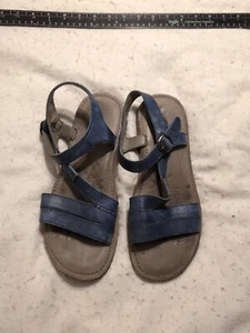 Keen Sierra Blue Leather Strappy Sandals Flat Crepe Sole Women's Size 9.5 - Imagen 1 de 10