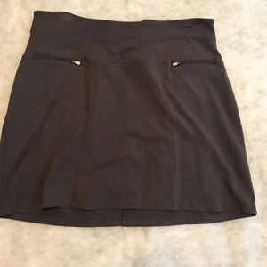 Aventura Skirt Size XL Brown Ponte Knit Mini Zip-Close Pocket Tummy Control - Picture 1 of 14
