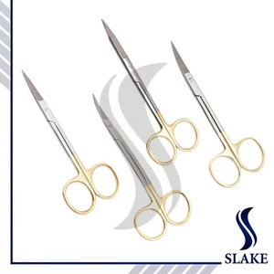 4 Pcs Scissor Set Iris Gold Dental Surgical Instruments - Picture 1 of 5